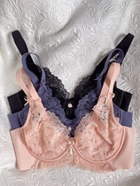 High-grade French elegant ultra-thin lace sexy underwear womens full cup soft steel ring anti-sagging big chest small bra