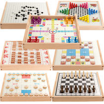 Multifunctional game board all-in-one chess and card category for children adults under chess set toy puzzle board game