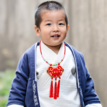 Long life lock Embroidery supplies Hanging ornaments Grasping Zhou Baby gifts Baby safety lock handmade collar Tigers first birthday year old