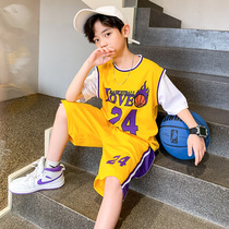 Child costume boy summer suit 2022 new short sleeve summer handsome child sports basketball suit boy quick dryer