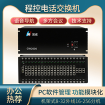 Guowei (HB) program-controlled telephone exchange 16 in and 256 out of large engineering enterprises factory hospital rack-mounted telephone switch remote debugging computer management voice navigation GW2000