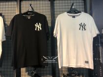 Taiwan MLB Yankees summer new mens pure cotton short-sleeved round neck T-shirt NY half-sleeved top