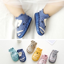 Spring and autumn baby shoes and socks newborn men and women baby floor socks soft-soled non-slip cartoon toddler shoes and socks new