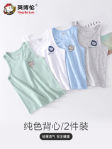 Boy Vest Summer Thin Cotton Belly Wear in Children base shirt Little Boy Baby Hurdle Vest 2 PCs