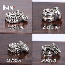 Tibetan silver spacer alloy silver bead accessories Buddha beads Thai silver Wen play star moon diamond Bodhi accessories set bracelet