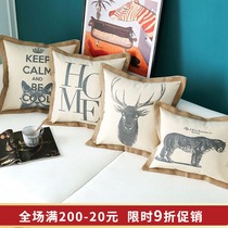 Nordic ins Cartoon creative Pillow sofa cushion square pillow case car backrest removable and washable without core