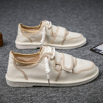 Summer breathable 2021 New thin canvas mens shoes casual old Beijing cloth shoes personality Net red fisherman trendy shoes