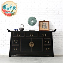 Chinese style entrance cabinet Solid wood furniture New Chinese style cabinet Retro dining side cabinet Classical foyer cabinet Living room cabinet old