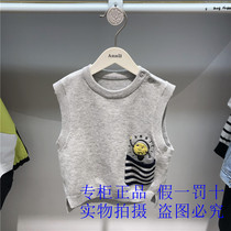 Annil ANEL counter 2021 autumn little boy round neck cotton vest XB132760