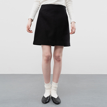 NOME womens skirt spring new high waist slim A- line dress versatile black legs long temperament