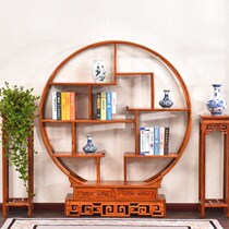 Chinese style solid wood double semi-circle Bozu frame Zhongyuan Duobao Pavilion partition storage rack gourd porch cabinet