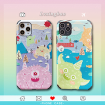  Cartoon little monster Apple 11 mobile phone shell iPhone11promax personality trend brand Apple xsmax silicone anti-fall xr couple net red apple 7plus 8P protective cover