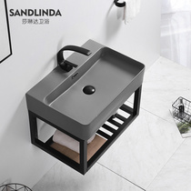 Nordic light luxury bathroom small-sized wall-mounted wash basin cabinet combination household washbasin simple bracket hanging Basin