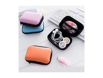 Creative rectangular earphone bag data cable storage bag with zipper silicone bag change key case coin bag