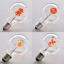 Creative personality flower bubble decorative bulb Art LED bulb luminous dark red light source Energy-saving slightly bright one watt 1W