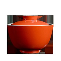 Gai bowl tea cup tea bowl large tea set persimmon red and blue tea ceremony style brewing tea pottery kung fu three talent Bowl single small set