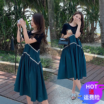 Pregnant Woman Summer Dress Dress Dress Summer 2022 New Medium Long Paragraph Loose Large Code Gestation Woman Dress Pregnant Woman Skirt Summer Dresses