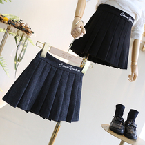 Do not return do not change do not return do not change childrens clothing 2019 autumn new girl Academy style embroidery letter crinkle high pressure Hundred