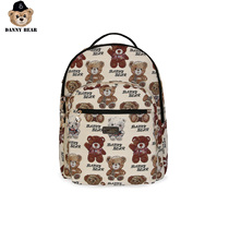 Danny Bear shoulder backpack Female large capacity middle school student school bag Female student Korean version of campus travel shoulder travel bag