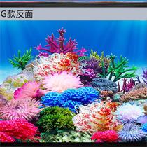 Small fish tank background stickers Solid painting Small high-definition self-adhesive seafloor World aquarium background pictured net red glass