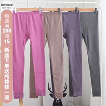 Autumn pants womens single cotton knee pad thin fty trousers modal bottoming body warm pants