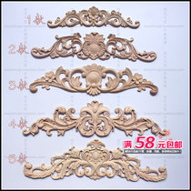 Dongyang wood carving piece European long horizontal decal Solid wood flower door flower furniture background cabinet bed decoration flower special price