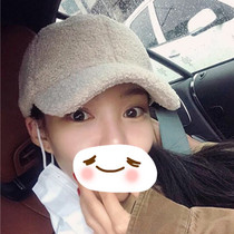 Korean version of the cap female autumn and winter thickened warm imitation lambskin baseball cap couple tide casual all-match student hat