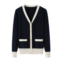 Love sweater autumn winter new cashmere cardigan women's V-neck 100% pure cashmere knitted coat elegant warm sweater