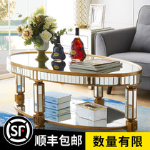 Enlock elliptical mirror coffee table American simple coffee table Neoclassical postmodern table Few small apartment side few