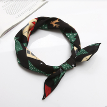 2020 spring and summer new Korean small square scarf womens silk scarf warm home wild decorative hair band headscarf small scarf