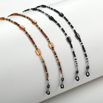 Amber hanging neck glasses chain fashion sports environmental protection glass beads glasses lanyard outdoor travel retro