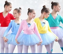 Childrens dance clothes sweater autumn and winter girls ballet shawl knitted coat long sleeve dance clothing practice clothes