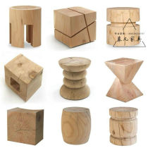 Wooden Piers Solid Wood Stools Stumps Wood Studs Tree Piers Stools Root Carved Tea Table Hotels Creative Pendulum pieces Log Stool Chairs