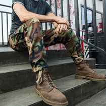 Tide brand camouflage pants Mens outdoor loose overalls Wear-resistant special troops for training tactical pants Army fans casual pants