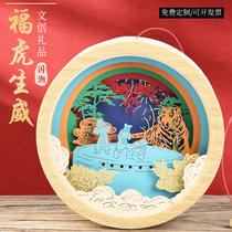 Cultural and creative enterprise business gifts to map custom festival theme paper carving lanterns for employees and customers Guochao souvenirs