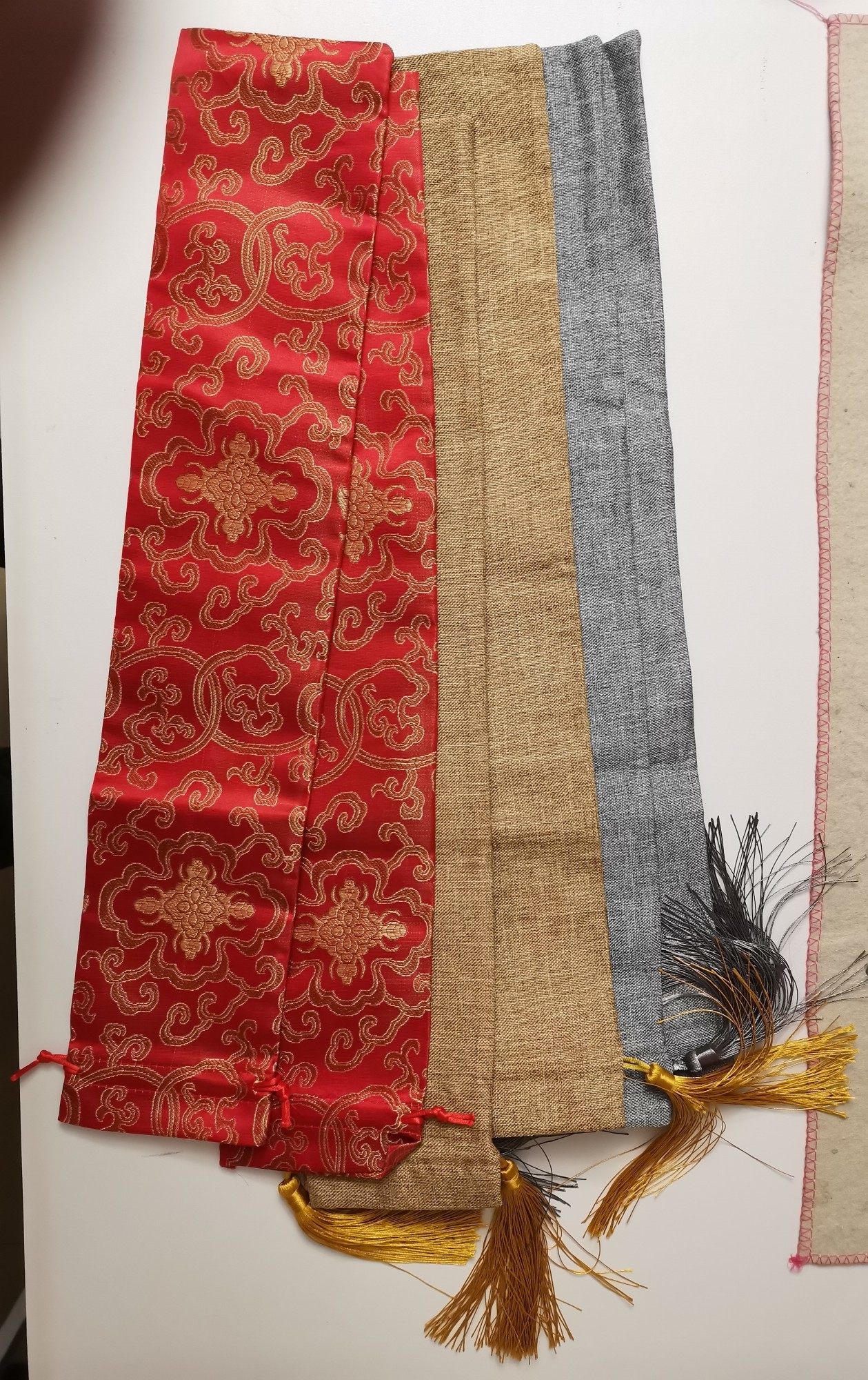 加厚字画收纳袋书画婚书卷轴包装袋织绵布大流苏穗国画锦袋礼品袋