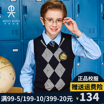 Eaton Gide Uniform Boy and Girl v-collar Knitting Shirt College Wind Hair Vest Pure Cotton Student Clips