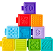 Hape soft rubber embossed soft building blocks can bite 6-12 months baby baby stacking music childrens educational toys