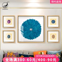 Nordic living room porch decorative painting sofa background wall mural modern simple agate creative bedroom bedside painting