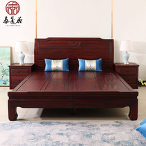 hong mu chuang solid wood bedroom style 1 8 meters double antique high bed 1 5 meters south America sandal queen-size beds