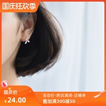 Love Rocky s925 silver ear clip female hipster cute leaves short earrings earrings art leaf Jewelry
