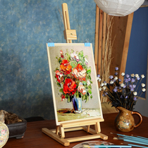 Mini desktop easel bracket trumpet folding desktop Art 4K drawing board sketch sketching oil easel wooden advertising stand art exhibition frame desktop easel adult easel portable folding multifunctional