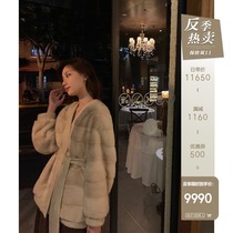 CC fur beauty new imported purple standard mink coat female whole mink fur coat Young