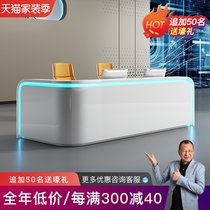 Mudian office front desk white paint front table curved reception desk cashier counter reception desk Hall creative bar