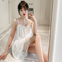 Sexy lingerie Transparent seduction suit Sexy lace pajamas Womens bed morning and night passion tease open file free