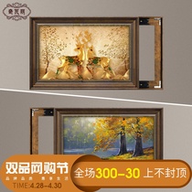 Meter box shielding living room European-style perforated vertical can switch box decorative painting no-hanging painting push distribution box American style