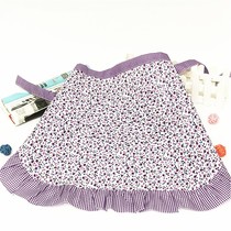 Apron ruffle Korean half waist thin waist floral kitchen female half apron fashion household short