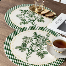 (2) Mori light modern light and luxurious leather Western dining cushion American retro thermal insulation cushion table cushion bowl cushion for home