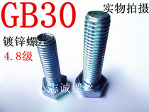 Blue blue white zinc plated 4 8 level ordinary hexagon screw bolt M8*16*20*25*30*35*40*45*50