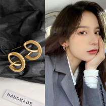 Niche design sense high-end light luxury earrings cold wind earrings studs 2021 New Tide Korean temperament Net red earrings